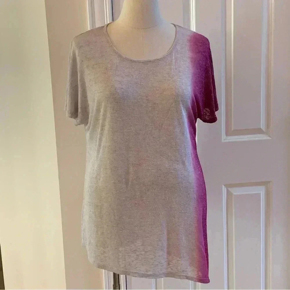 Lane Bryant Plus Size 18 20 Tunic Top Hot Pink Ombré Burnout Lightweight - Picture 1 of 8